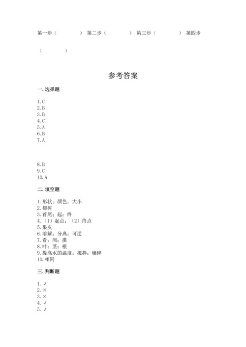教科版科学一年级上册期末测试卷【b卷】.docx