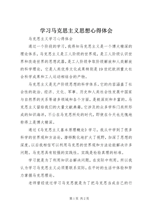 学习马克思主义思想心得体会 (2).docx