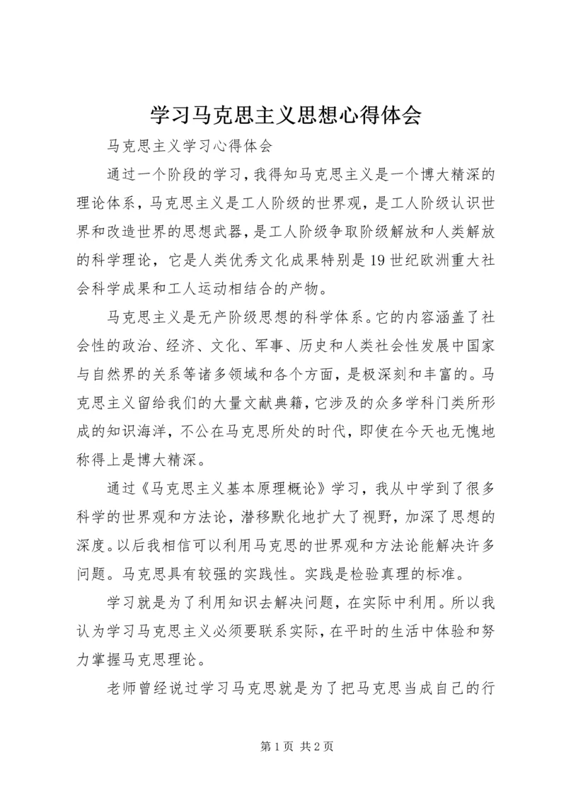 学习马克思主义思想心得体会 (2).docx