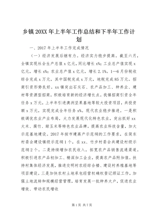 乡镇某年上半年工作总结和下半年工作计划.docx