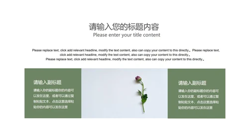 小清新花朵项目总结汇报PPT模板