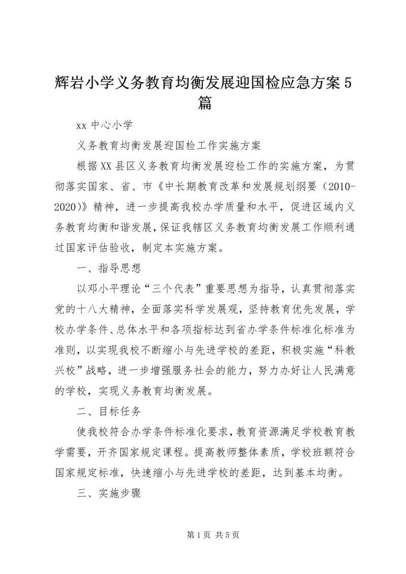 辉岩小学义务教育均衡发展迎国检应急方案5篇 (4).docx