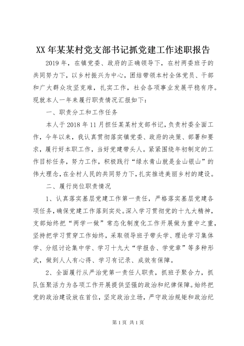 XX年某某村党支部书记抓党建工作述职报告.docx