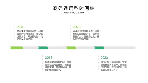 绿色系简约商务时间轴内容集合PPT模板