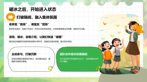 绿色插画风暑假夏令营心得体会PPT模板