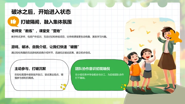 绿色插画风暑假夏令营心得体会PPT模板