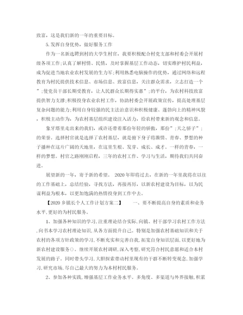 精编之乡镇长个人工作计划方案.docx
