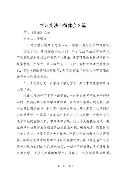 学习宪法心得体会2篇精编.docx