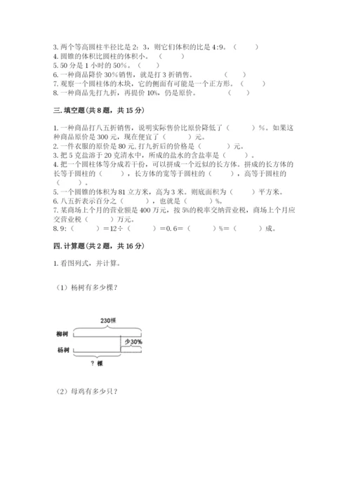 苏教版六年级下册数学期中测试卷（有一套）.docx