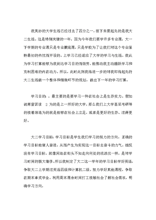 大二新学期学习计划