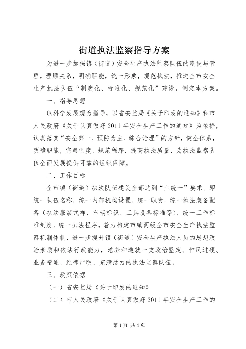 街道执法监察指导方案.docx