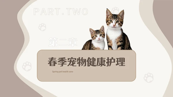 浅咖实拍风宠物春季养护通用PPT模板