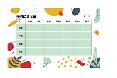 每周饮食计划安排表膳食计划