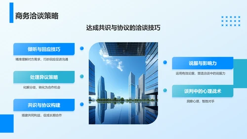 蓝色商务风职场沟通技巧PPT模板