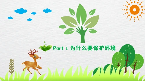 绿色环保从我做起小森林通用PPT模板