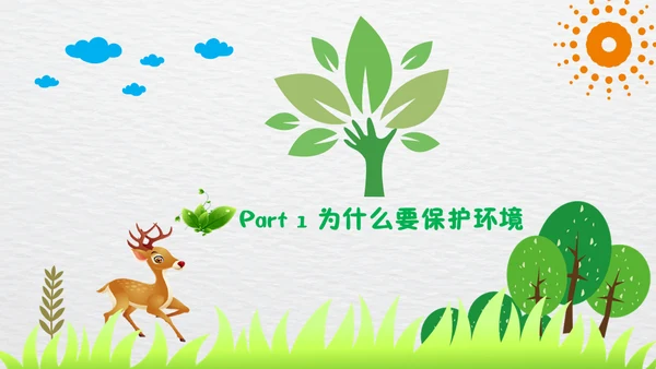 绿色环保从我做起小森林通用PPT模板