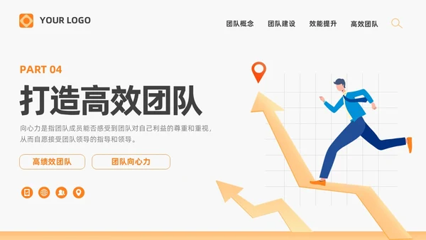 橙色打造高绩效团队绩效考核团队管理通用PPT团队建设