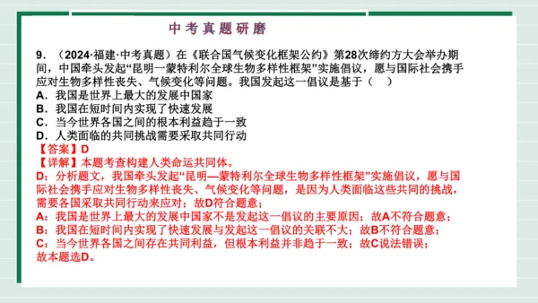 九下道法第一单元我们共同的世界复习课件2024  