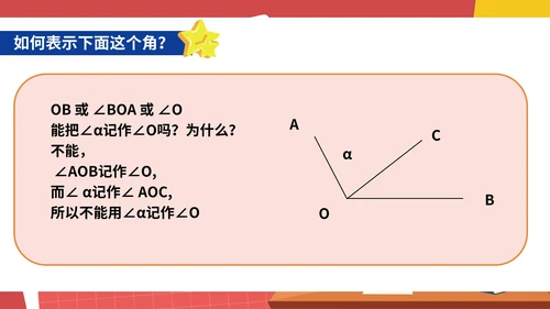 红色卡通风初一数学角课件PPT模板