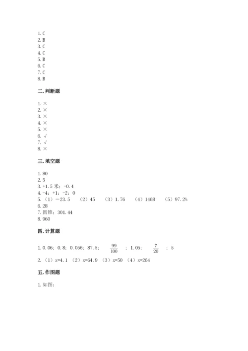 六年级下册数学期末测试卷附参考答案（名师推荐）.docx