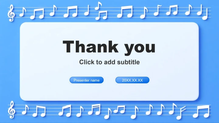 蓝色渐变简约风音乐课件教学设计公开课PPT主题模板