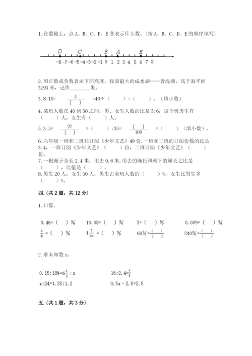 人教版数学六年级下册试题期末模拟检测卷及完整答案【夺冠】.docx