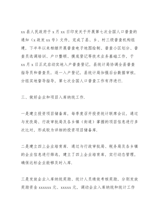 某县统计局2021年统计法制工作年度总结报告.docx