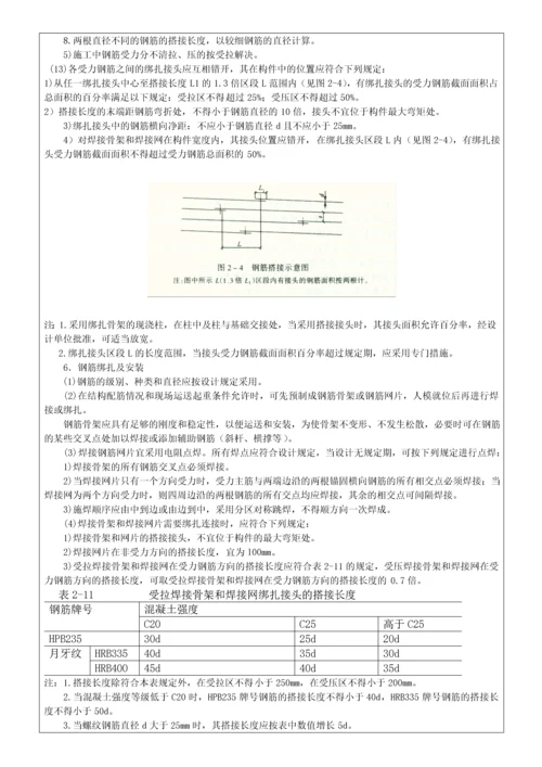 钢筋砼道路钢筋加工安装施工技术交底.docx