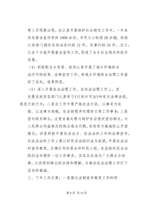 乡镇普法依法治理工作总结.docx