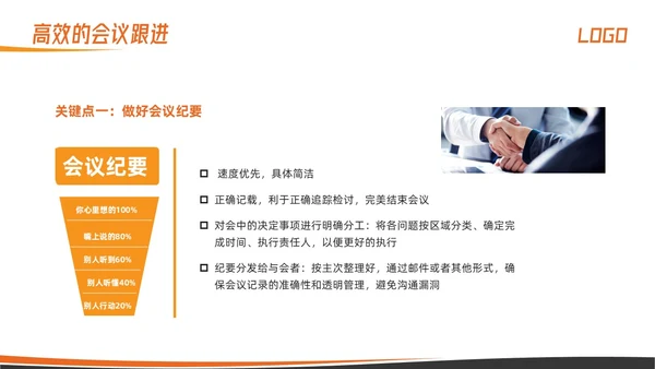 橙色简约高效会议管理术培训PPT模板宣传PPT动态PPT