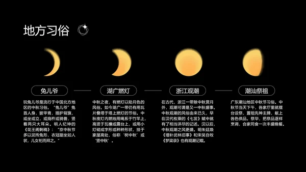 金色简约中秋节鎏金月影PPT模板