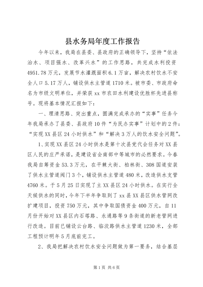 县水务局年度工作报告.docx