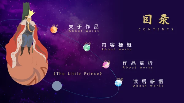 《小王子》名著导读儿童文学ppt模板