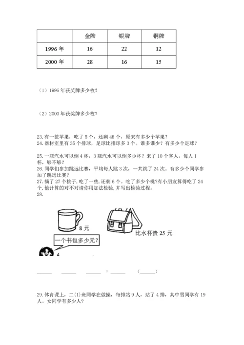 小学二年级上册数学应用题100道附答案【巩固】.docx