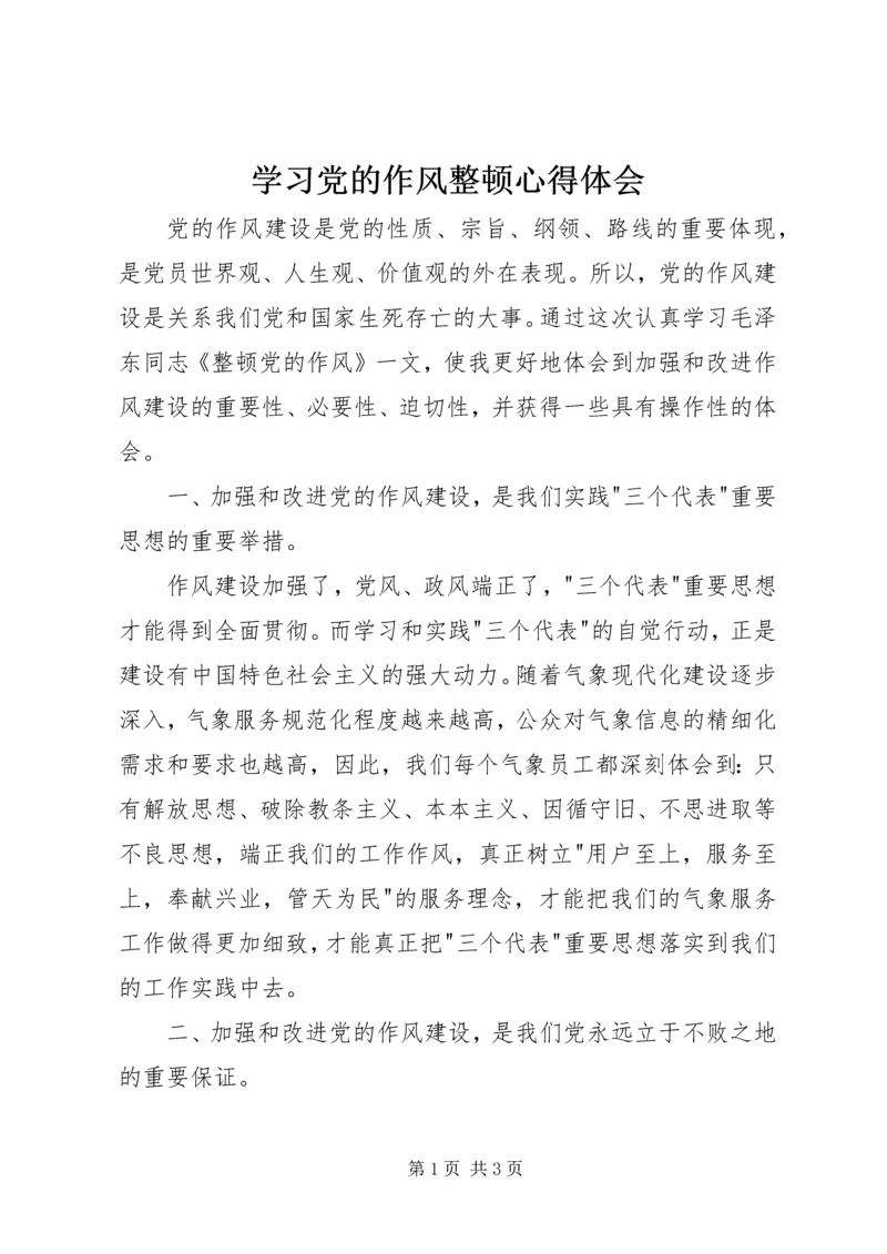 学习党的作风整顿心得体会 (5).docx