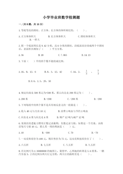 小学毕业班数学检测题精品（综合题）.docx