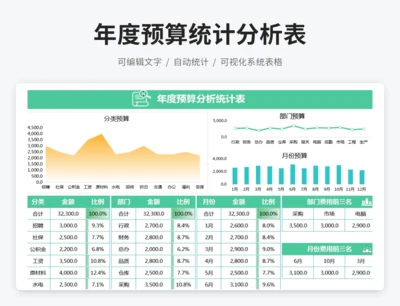 年度预算统计分析表