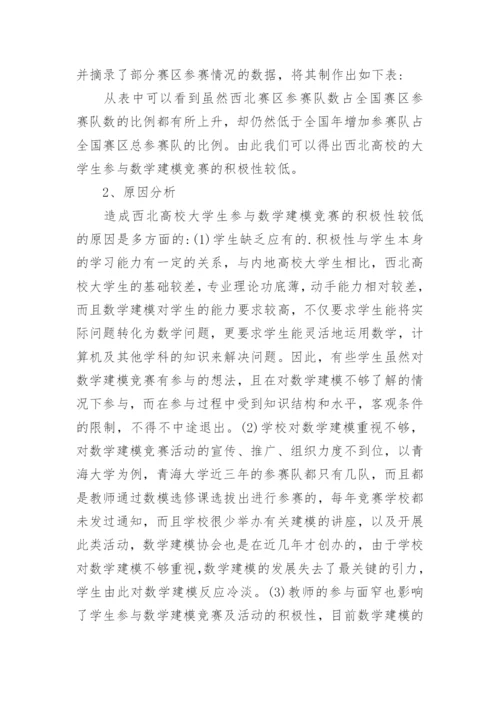 提高西北高校大学生参与数学建模竞赛积极性的思考的论文.docx
