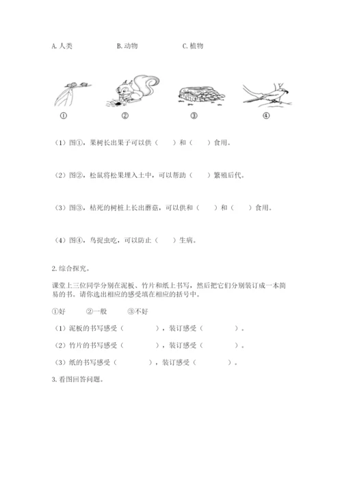 教科版二年级上册科学期末测试卷【完整版】.docx