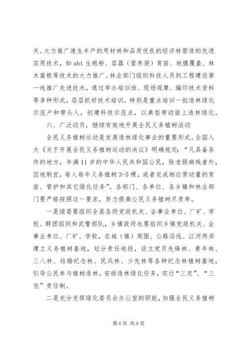 县城周绿化和绿色通道建设会上的讲话.docx