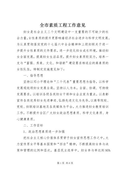 全市素质工程工作意见.docx