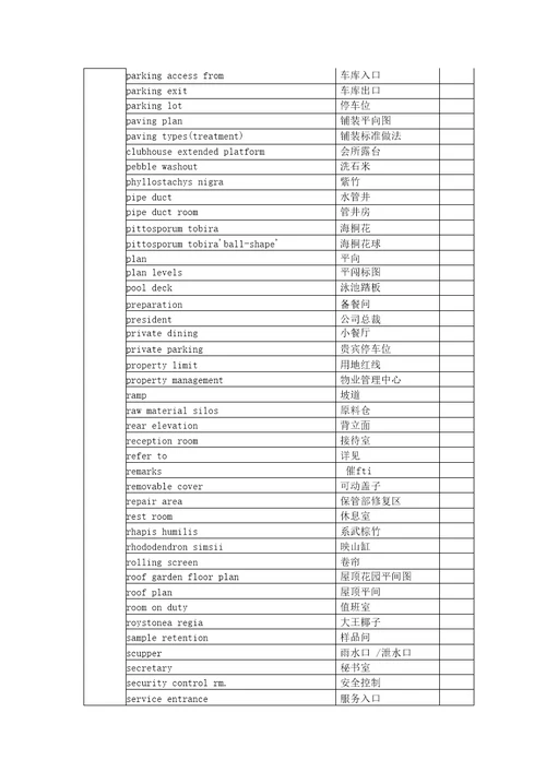 建筑单词中英文