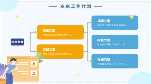 蓝色卡通实习期转正述职报告PPT模板