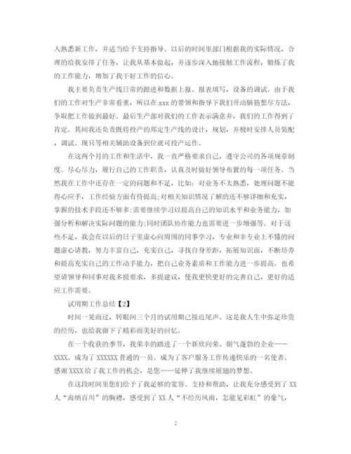 精编之试用期工作汇报_试用期工作总结范文大全.docx