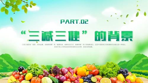 绿色清新风三减三健课件