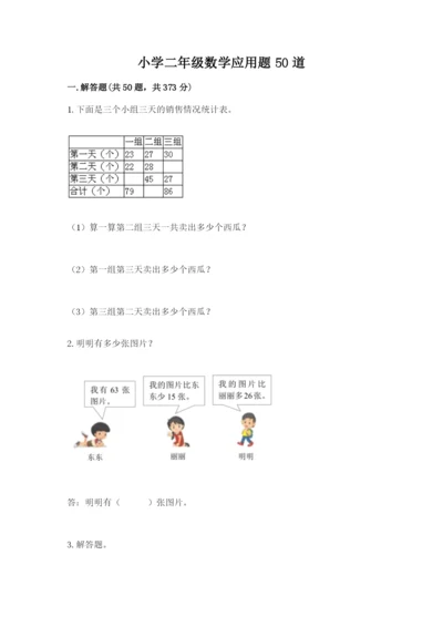 小学二年级数学应用题50道（实用）.docx