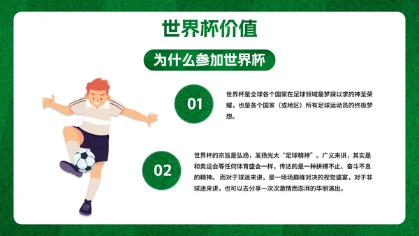 卡通插画足球世界杯主题科普PPT模板