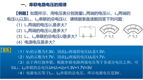 九年级物理全一册教材配套同步课件同步练习（人教版）16.2串、并联电路中电压的规律（同步课件）22页