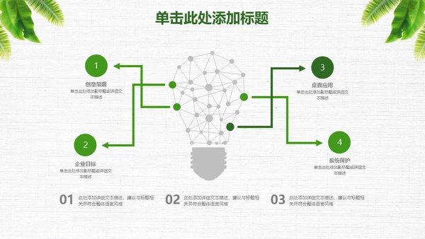 绿叶年度工作总结通用PPT模板
