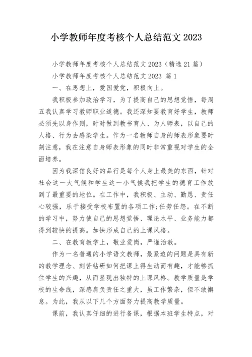 小学教师年度考核个人总结范文2023.docx